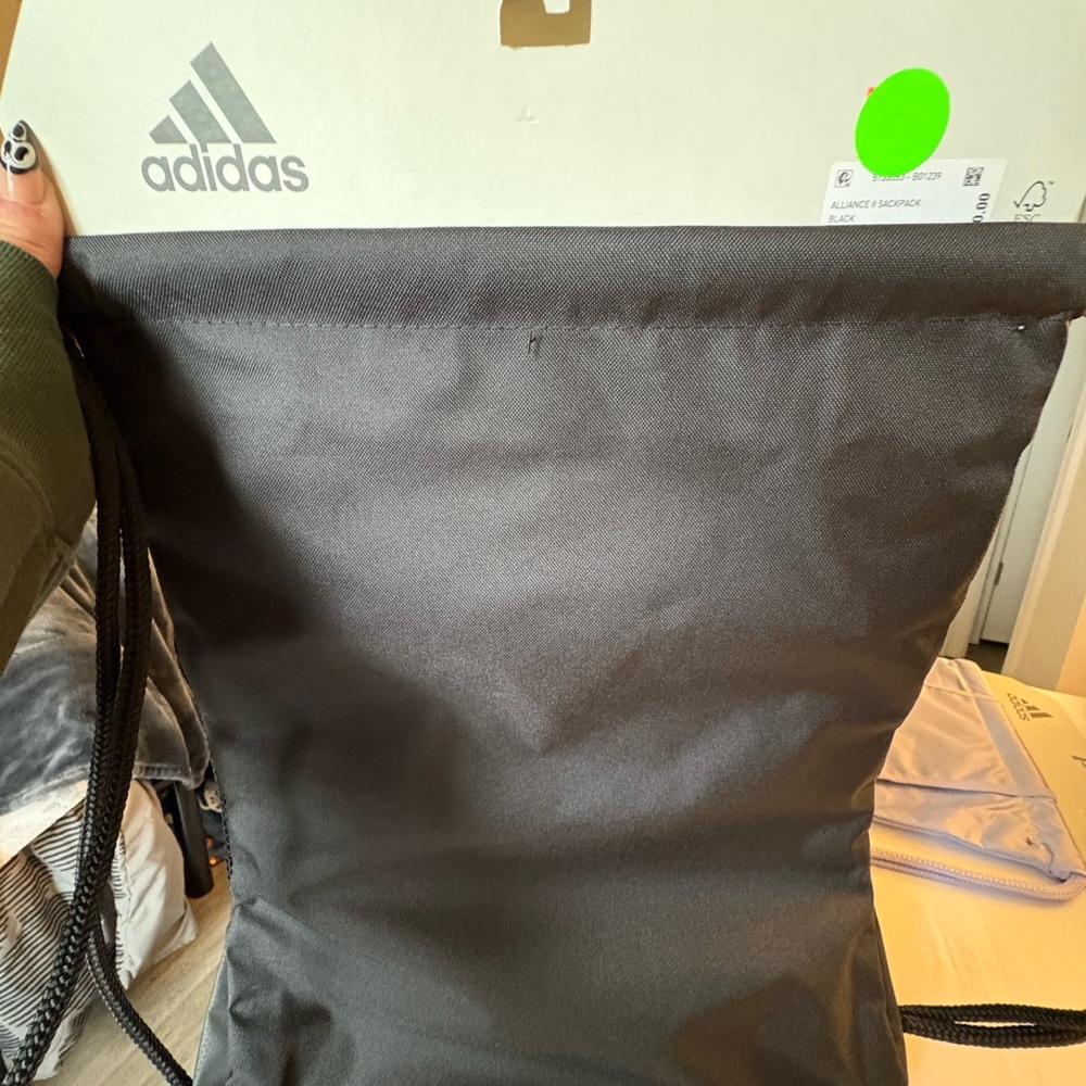Adidas Black and White Drawstring Backpack - Picture 2 of 2